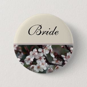plum flower  wedding button