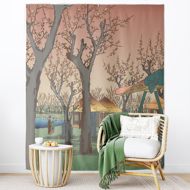 Plum Garden By Hiroshige Tapestry (Creator Uploaded)
