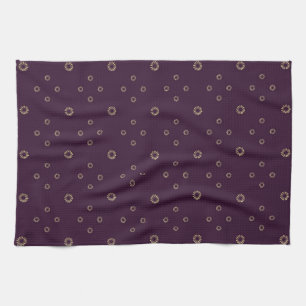 Plum   Golden Zinnia Sun Kitchen Towel