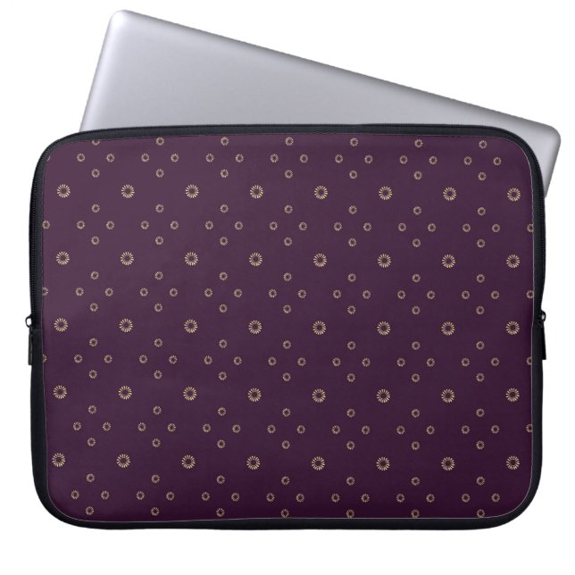 Plum | Golden Zinnia Sun Laptop Sleeve (Front)