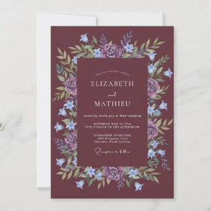 Plum Gracious Winter Wedding Invitation