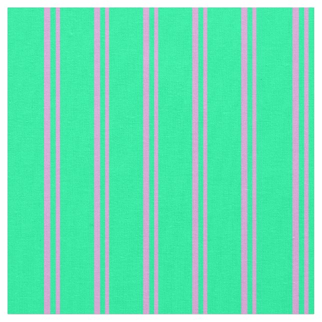 Plum & Green Coloured Lines Pattern Fabric (Close Up)