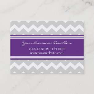 Plum Grey Chevron Retro Business Cards