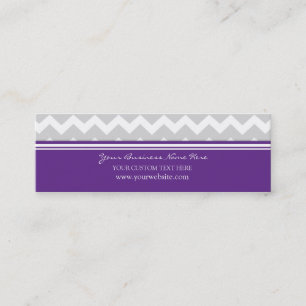 Plum Grey Chevron Retro Business Cards