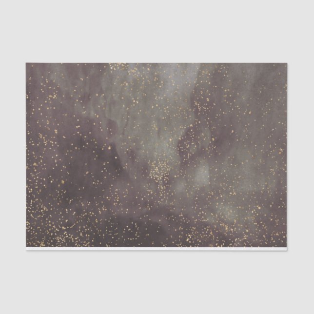 Plum grey galaxy of stars parchment tissue paper (Front)