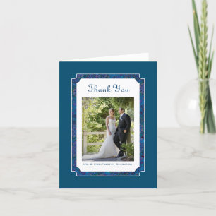 Plum Happy Wedding Thank You Photo Note Card