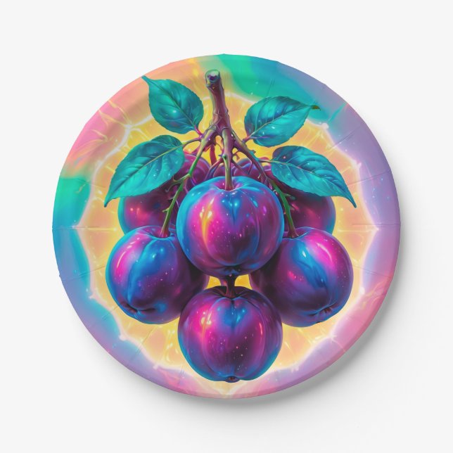 Plum illustration paper plate (Front)