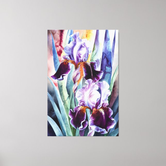 *~* PLUM Iris  Flower Artsy Iris Painting AP84 Canvas Print (Front)