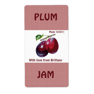 Plum Jam Jar Label (Customize)