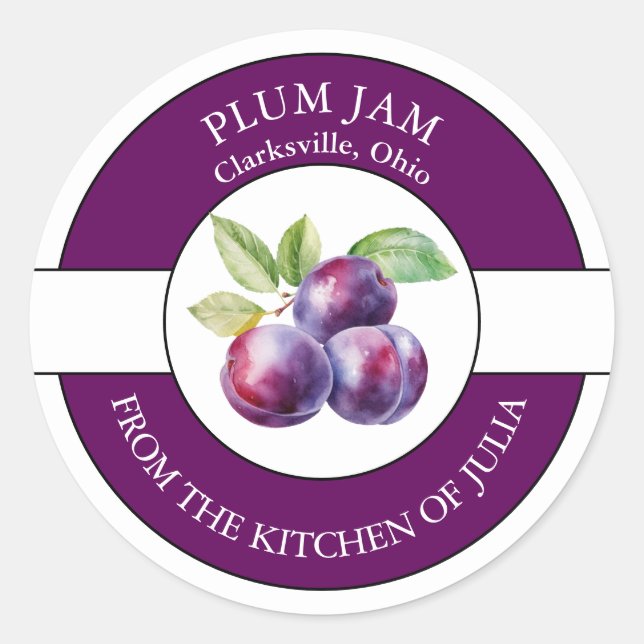 Plum Jam Label  (Front)
