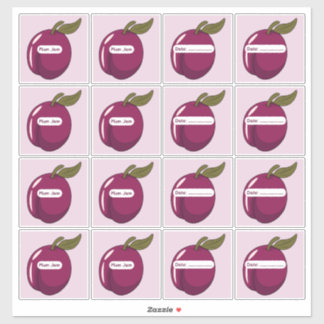 Plum Jam Labels Custom Vinyl Sticker Sheet