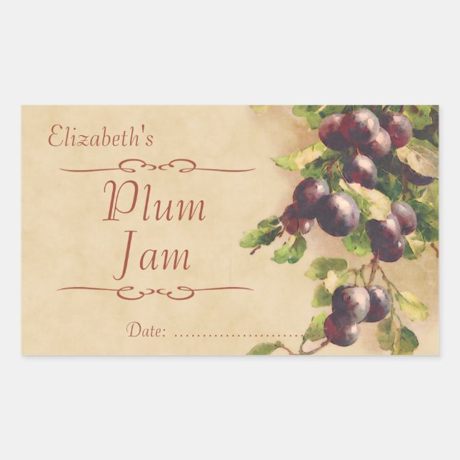 Plum jam or canning sticker (Front)