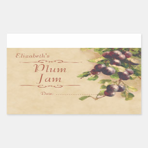 Plum jam or canning sticker