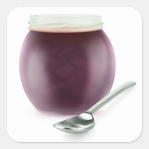 Plum jam square sticker