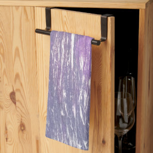 Plum Kitchen   Purple Silver Splatter Brushstroke Towel