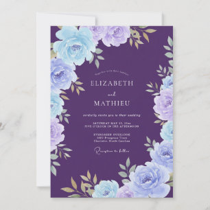 Plum Lavish Botanical Wedding Invitation
