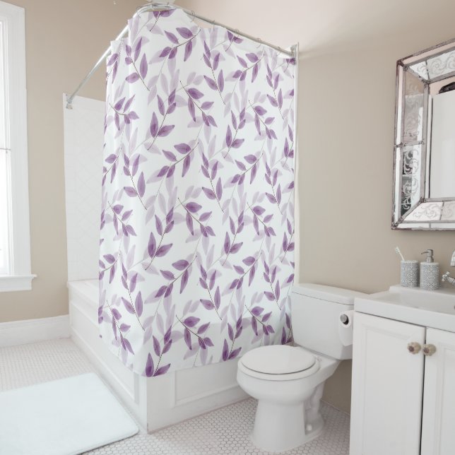 Plum Layered Watercolor Leaves Pattern (In Situ)