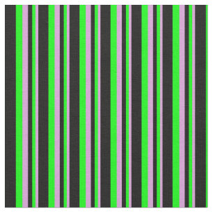 Plum, Lime, and Black Stripes Fabric