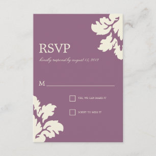 PLUM & LIME  DAMASK   WEDDING RSVP CARD