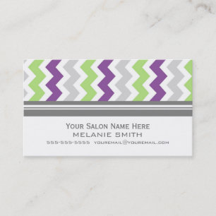Plum Lime Grey Chevron Salon Appointment Cards