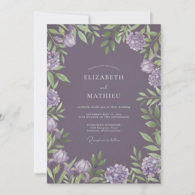 Plum Lush Spring Wedding Invitation (Front)