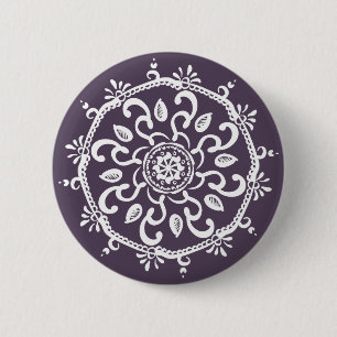 Plum Mandala 2 Inch Round Button