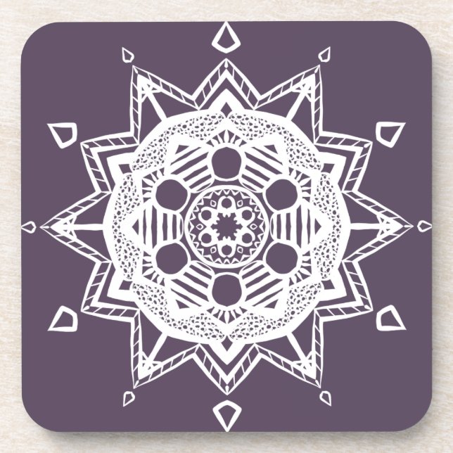 Plum Mandala Coaster (Front)