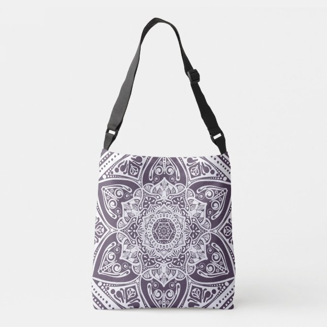 Plum Mandala Crossbody Bag (Back)
