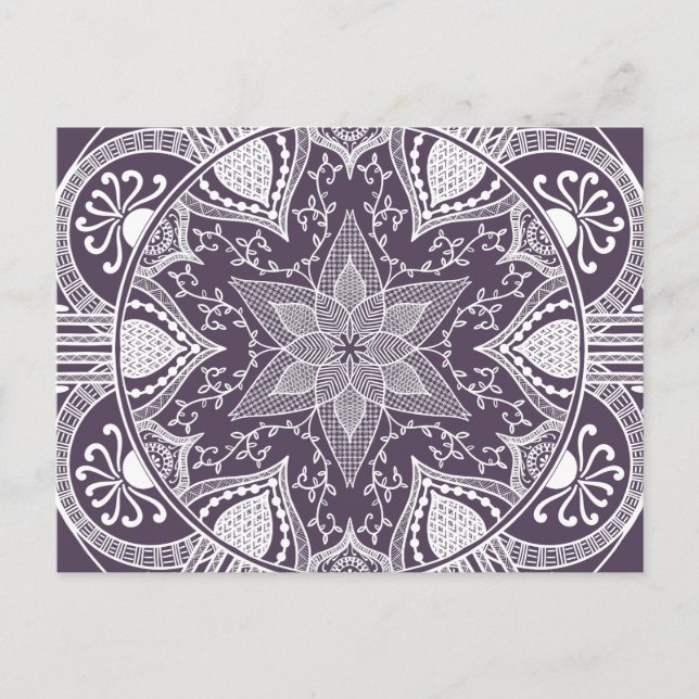 Plum Mandala Postcard (Front)