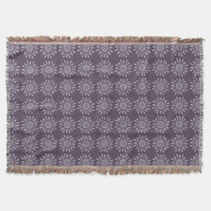 Plum Mandala Throw Blanket