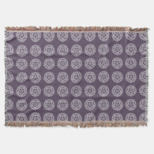 Plum Mandala Throw Blanket