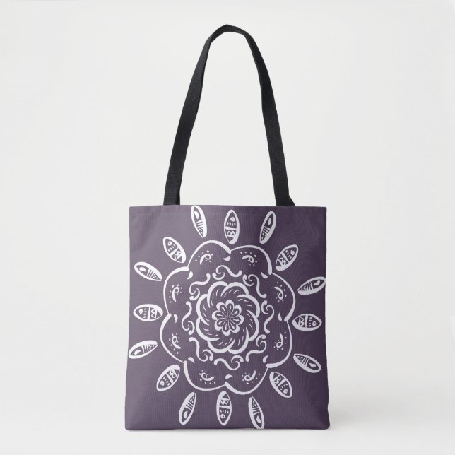 Plum Mandala Tote Bag (Front)