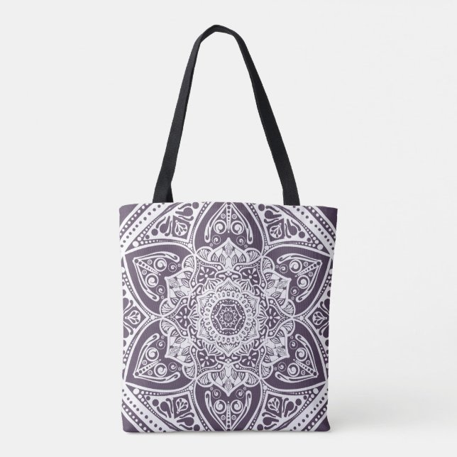 Plum Mandala Tote Bag (Back)