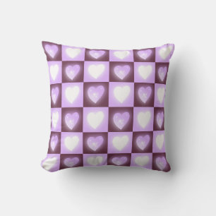 Plum Mauve Celestial Hearts Valentine’s Throw Pillow