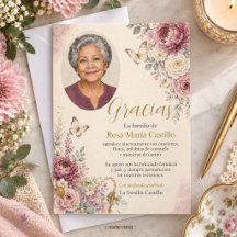 Plum Mauve & Ivory Floral Photo Catholic Funeral