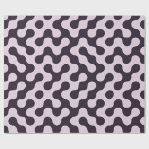 Plum Mid Century Modern Geometric Dots Wrapping Paper