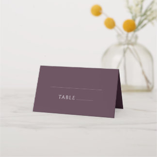 Plum Minimalist Typography Classic Wedding Place Card