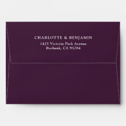 Plum Modern Custom Wedding 5.25x7.25 Envelope