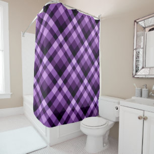 Plum moderne violet Plaid Motif rideau de douche