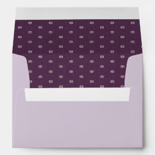 Plum Natural Vintage Pattern Burlap Wedding Envelope