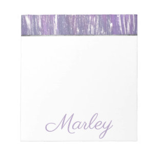 Plum Office Purple Silver Splatter Brushstroke Notepad