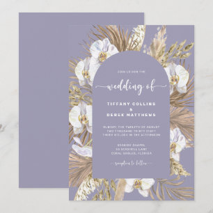 Plum Pampas Arche en Herbe Faire-part de mariage
