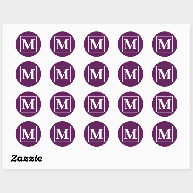 Plum Perfection - Customizable Monogram Sticker (Sheet)