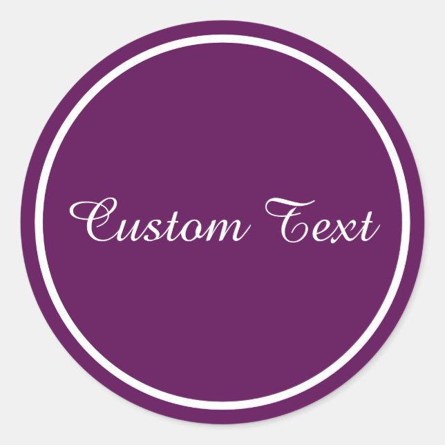 Plum Perfection - Customizable Name Coffee Mug Classic Round Sticker (Front)