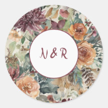 Plum Petals Wedding Sticker