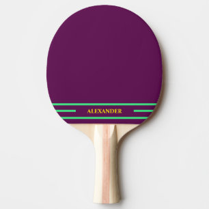 Plum Ping Pong Paddle With Initials