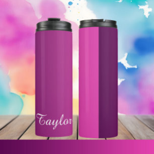 Plum Pink Ombre  Customizable Name Thermal Tumbler