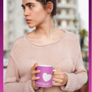 Plum Pink Ombre - Gradient Coffee Mug With A Heart