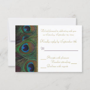 Plum, Plumes Peacock Or Carte RSVP