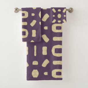 Plum pourpre comme le tissu de boue Kuba Kente Afr